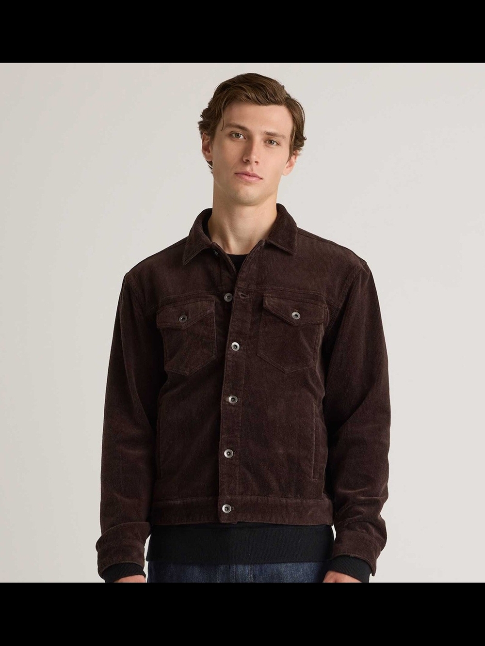 Quince Men's Corduroy Jacket in Deep Brown